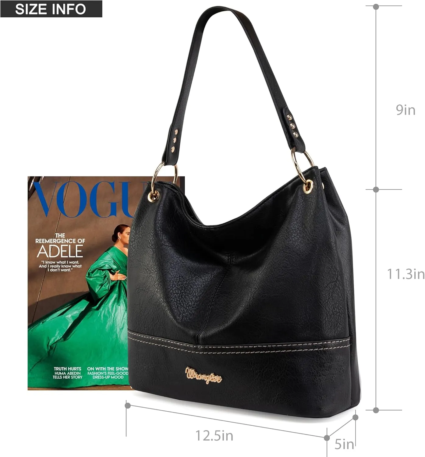 Wrangler Hobo Bags for Women Vegan Leather Top Handle Shoulder Purses and Handbags
