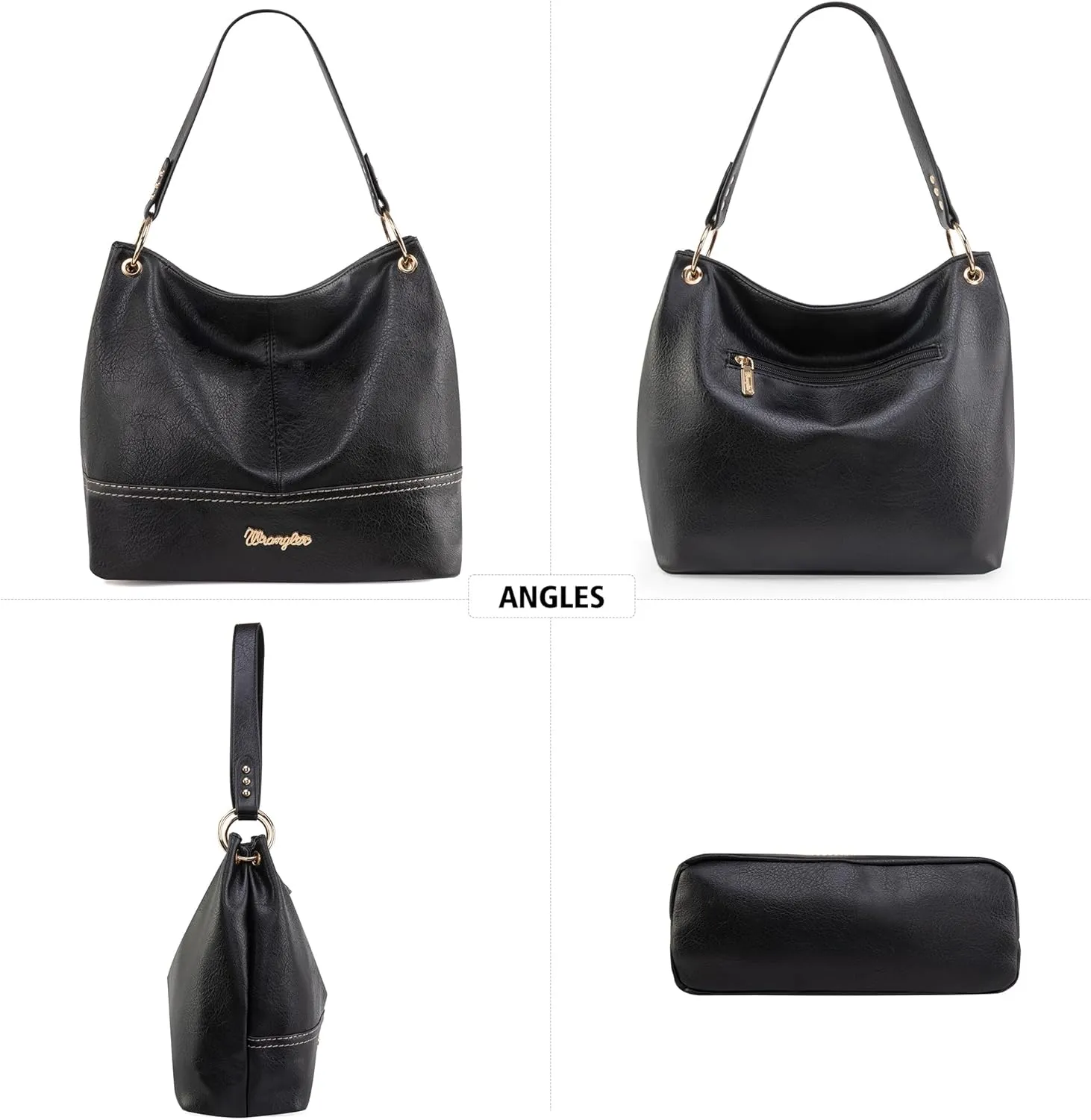 Wrangler Hobo Bags for Women Vegan Leather Top Handle Shoulder Purses and Handbags