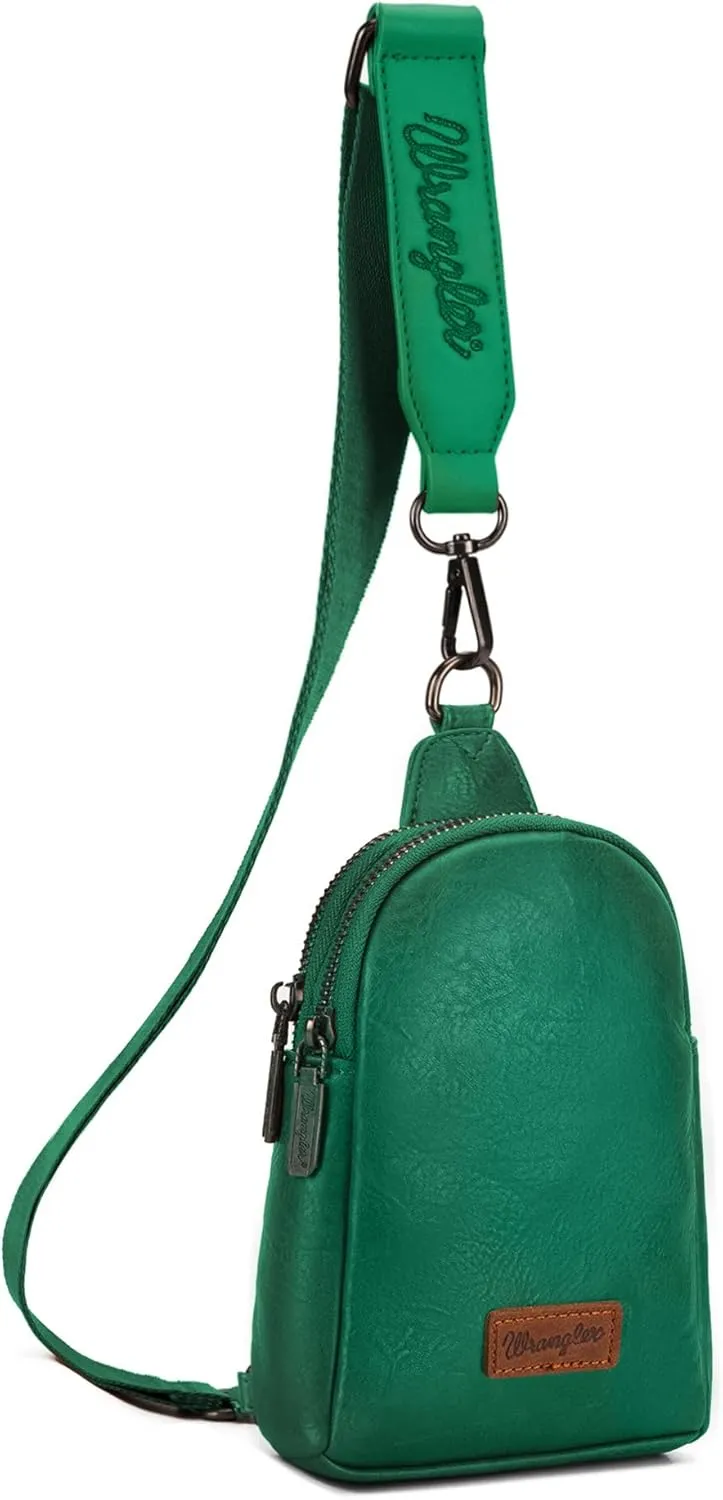 Wrangler Small Crossbody Sling Bags for Women Fanny Packs Chest Bag for Travel Gift