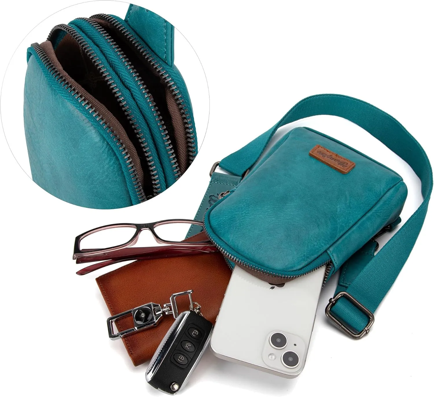 Wrangler Small Crossbody Sling Bags for Women Fanny Packs Chest Bag for Travel Gift