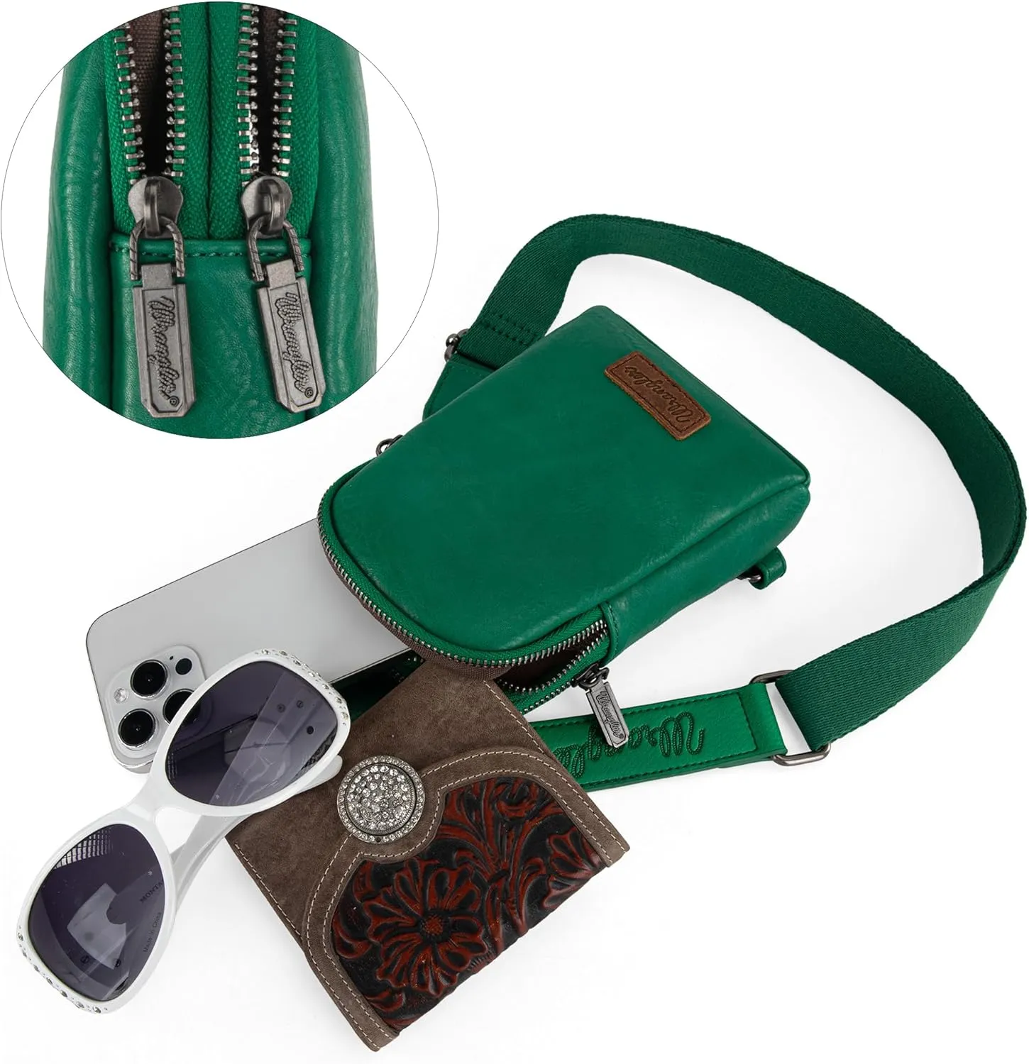 Wrangler Small Crossbody Sling Bags for Women Fanny Packs Chest Bag for Travel Gift
