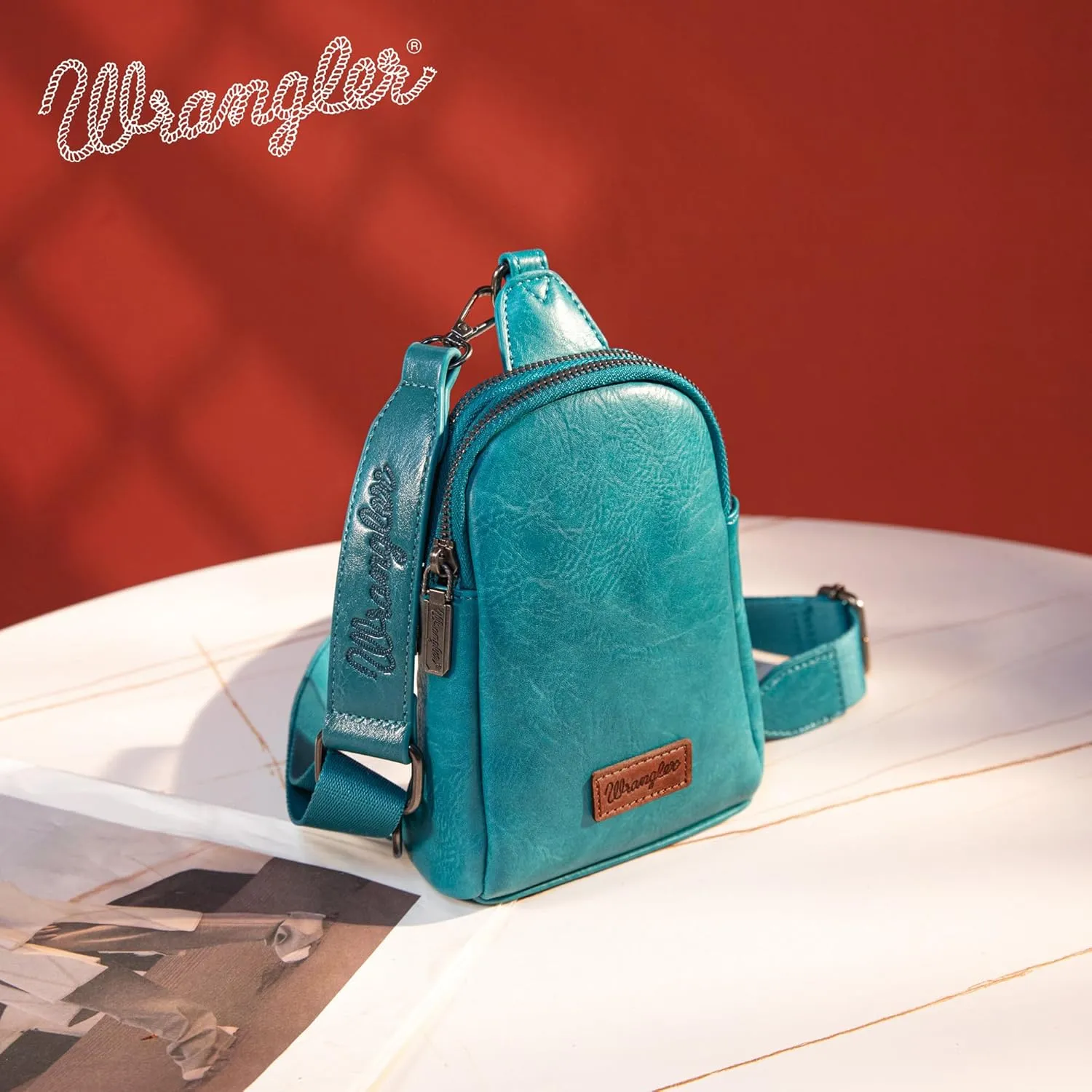 Wrangler Small Crossbody Sling Bags for Women Fanny Packs Chest Bag for Travel Gift