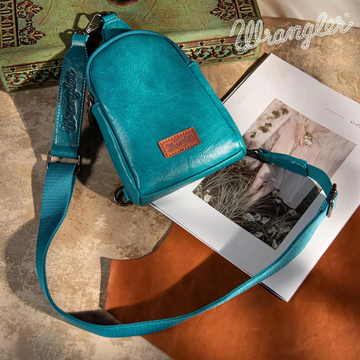 Wrangler Small Crossbody Sling Bags for Women Fanny Packs Chest Bag for Travel Gift
