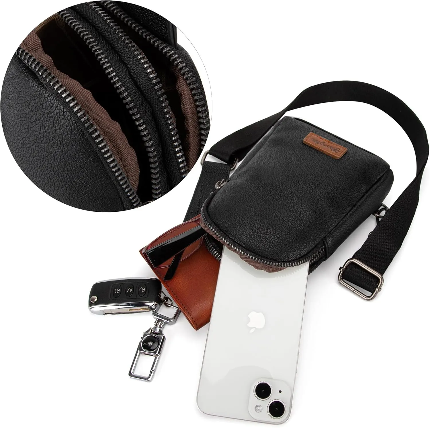 Wrangler Small Crossbody Sling Bags for Women Fanny Packs Chest Bag for Travel - Mother Day Gift