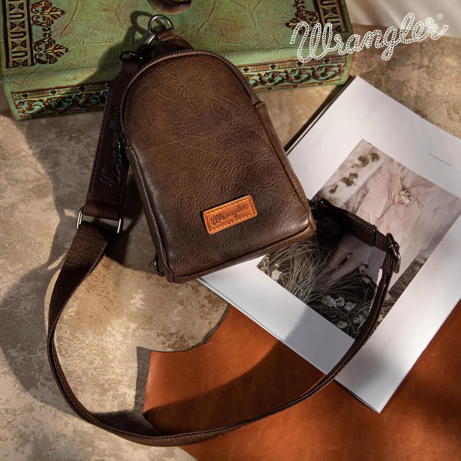 Wrangler Small Crossbody Sling Bags for Women Fanny Packs Chest Bag for Travel - Mother Day Gift