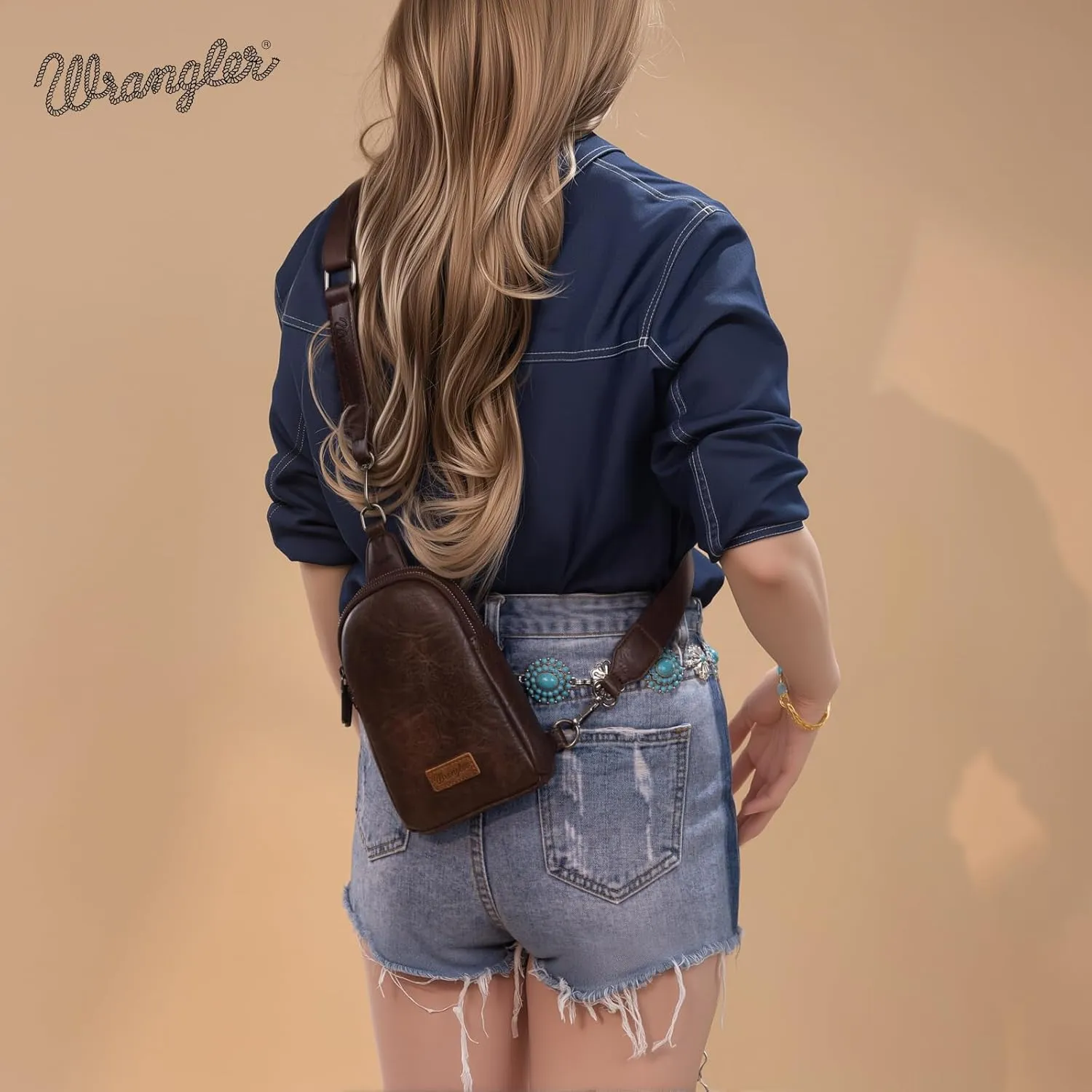 Wrangler Small Crossbody Sling Bags for Women Fanny Packs Chest Bag for Travel - Mother Day Gift
