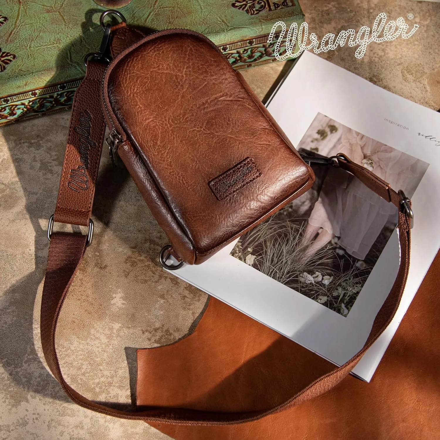 Wrangler Small Crossbody Sling Bags for Women Fanny Packs Chest Bag for Travel - Mother Day Gift