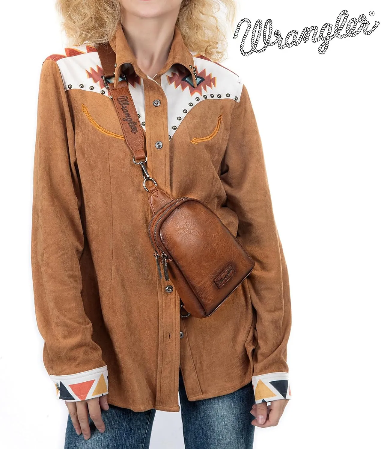 Wrangler Small Crossbody Sling Bags for Women Fanny Packs Chest Bag for Travel - Mother Day Gift