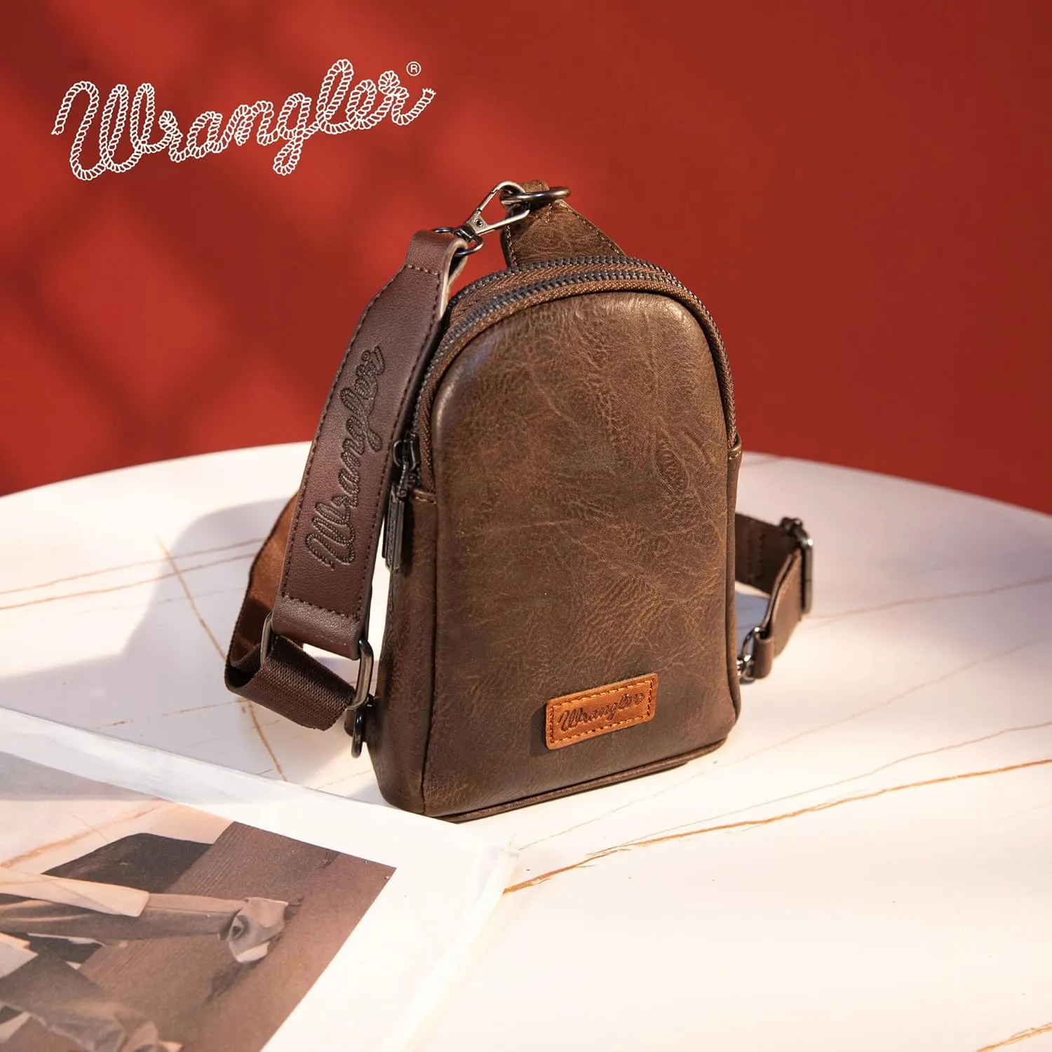 Wrangler Small Crossbody Sling Bags for Women Fanny Packs Chest Bag for Travel - Mother Day Gift