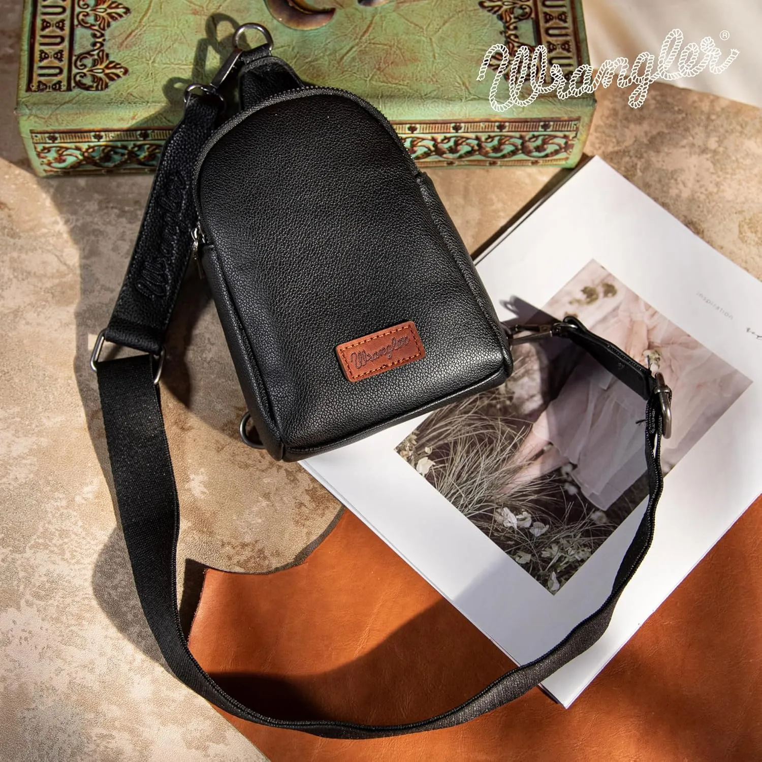 Wrangler Small Crossbody Sling Bags for Women Fanny Packs Chest Bag for Travel - Mother Day Gift