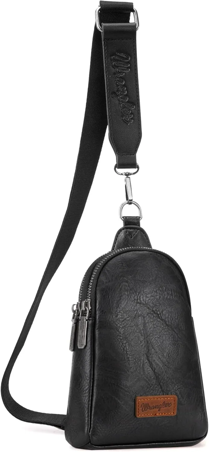 Wrangler Small Crossbody Sling Bags for Women Fanny Packs Chest Bag for Travel - Mother Day Gift