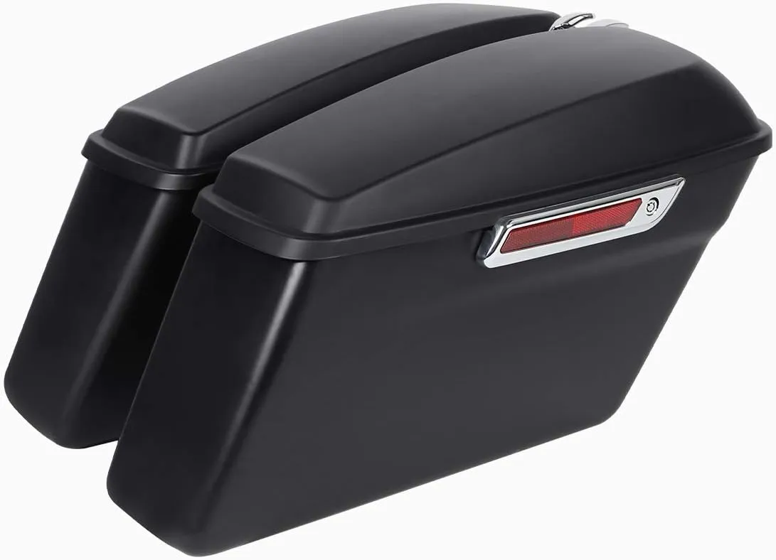 XFMT Motorcycle Hard Saddlebags Matte Black Saddle Bags Trunk W/Latches For Harley Touring Road King Street Glide Road Glide Electra Glide Ultra Classic 2014-2024