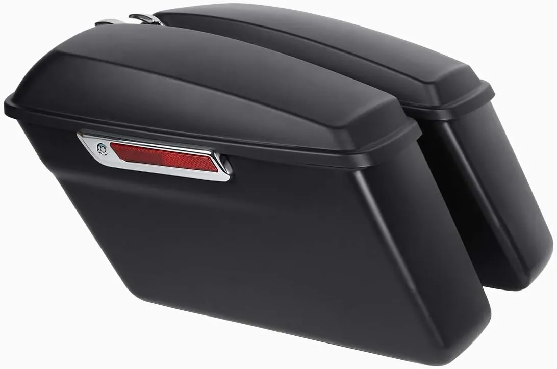 XFMT Motorcycle Hard Saddlebags Matte Black Saddle Bags Trunk W/Latches For Harley Touring Road King Street Glide Road Glide Electra Glide Ultra Classic 2014-2024