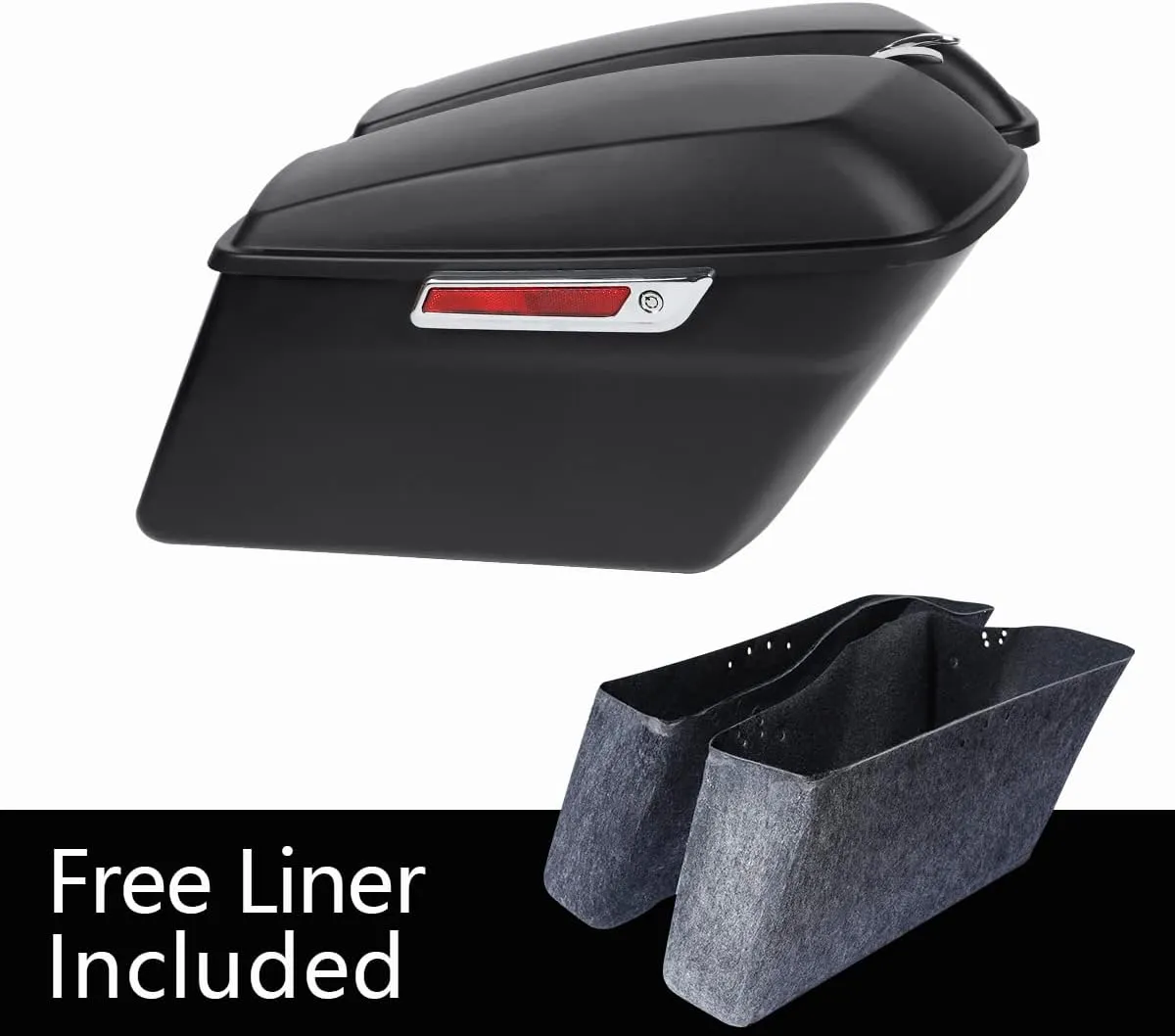 XFMT Motorcycle Hard Saddlebags Matte Black Saddle Bags Trunk W/Latches For Harley Touring Road King Street Glide Road Glide Electra Glide Ultra Classic 2014-2024