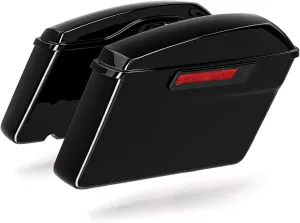 XFMT Motorcycle Hard Saddlebags Vivid Black Saddle Bags Trunk W/Black Latches For Harley Touring Road King Street Glide Road Glide Electra Glide Ultra Classic 2014-2024