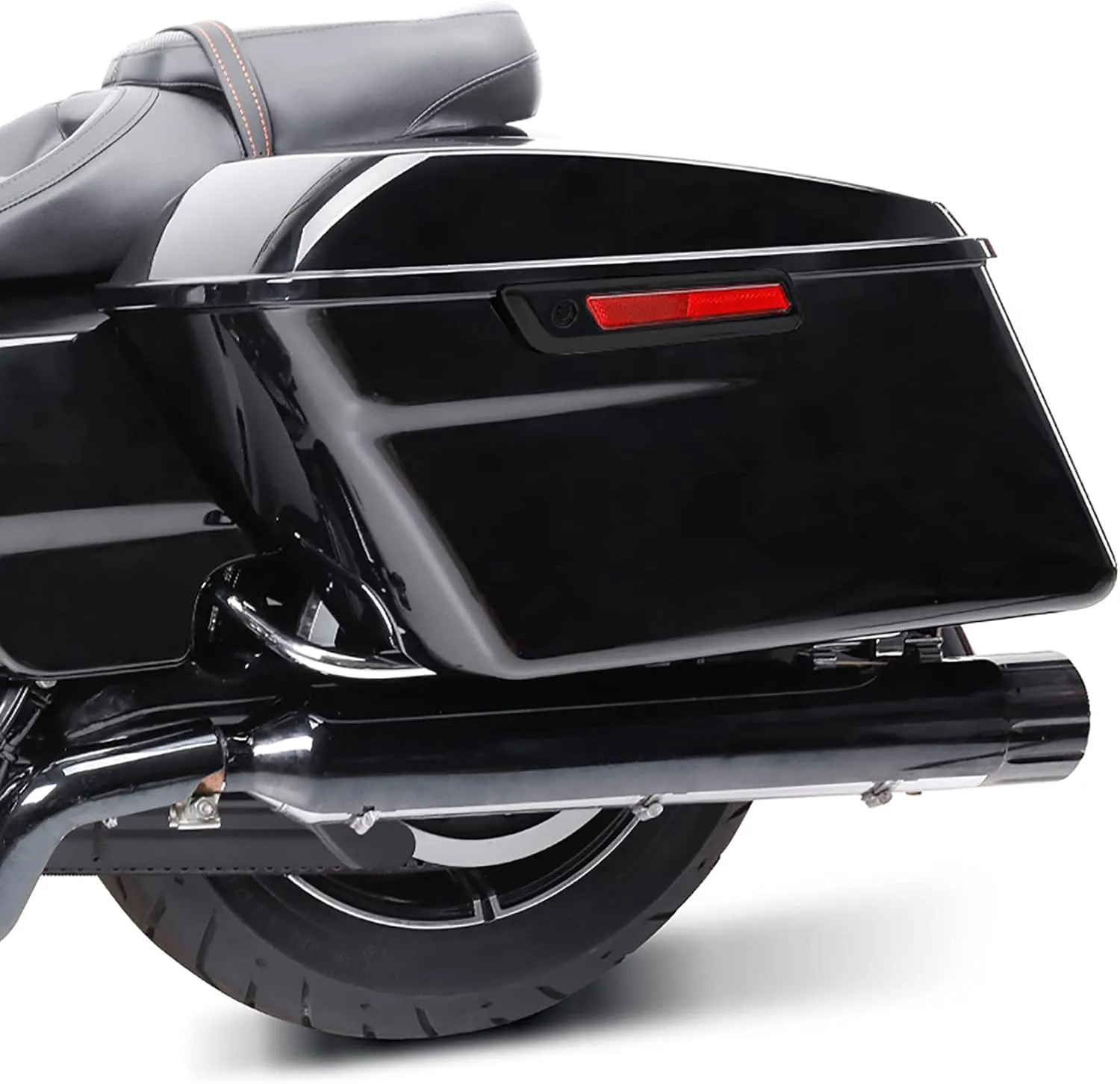 XFMT Motorcycle Hard Saddlebags Vivid Black Saddle Bags Trunk W/Black Latches For Harley Touring Road King Street Glide Road Glide Electra Glide Ultra Classic 2014-2024