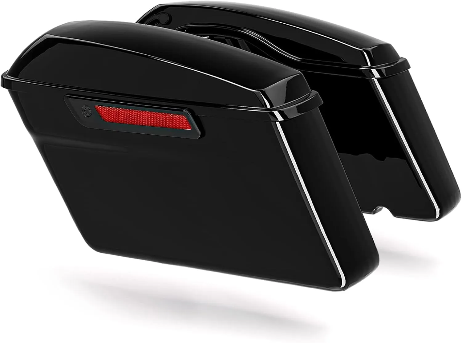 XFMT Motorcycle Hard Saddlebags Vivid Black Saddle Bags Trunk W/Black Latches For Harley Touring Road King Street Glide Road Glide Electra Glide Ultra Classic 2014-2024