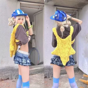 Y2k Crossbody Bag Star Shape Harajuku Street Style 2000s Designer Vintage Aesthetic Shoulder Bag Strap Girls Kawaii Bag