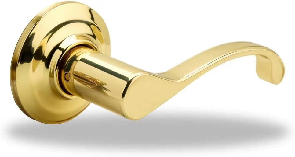 Yale YH Collection Mcclure Lever in Polished Brass - Left Handed Dummy