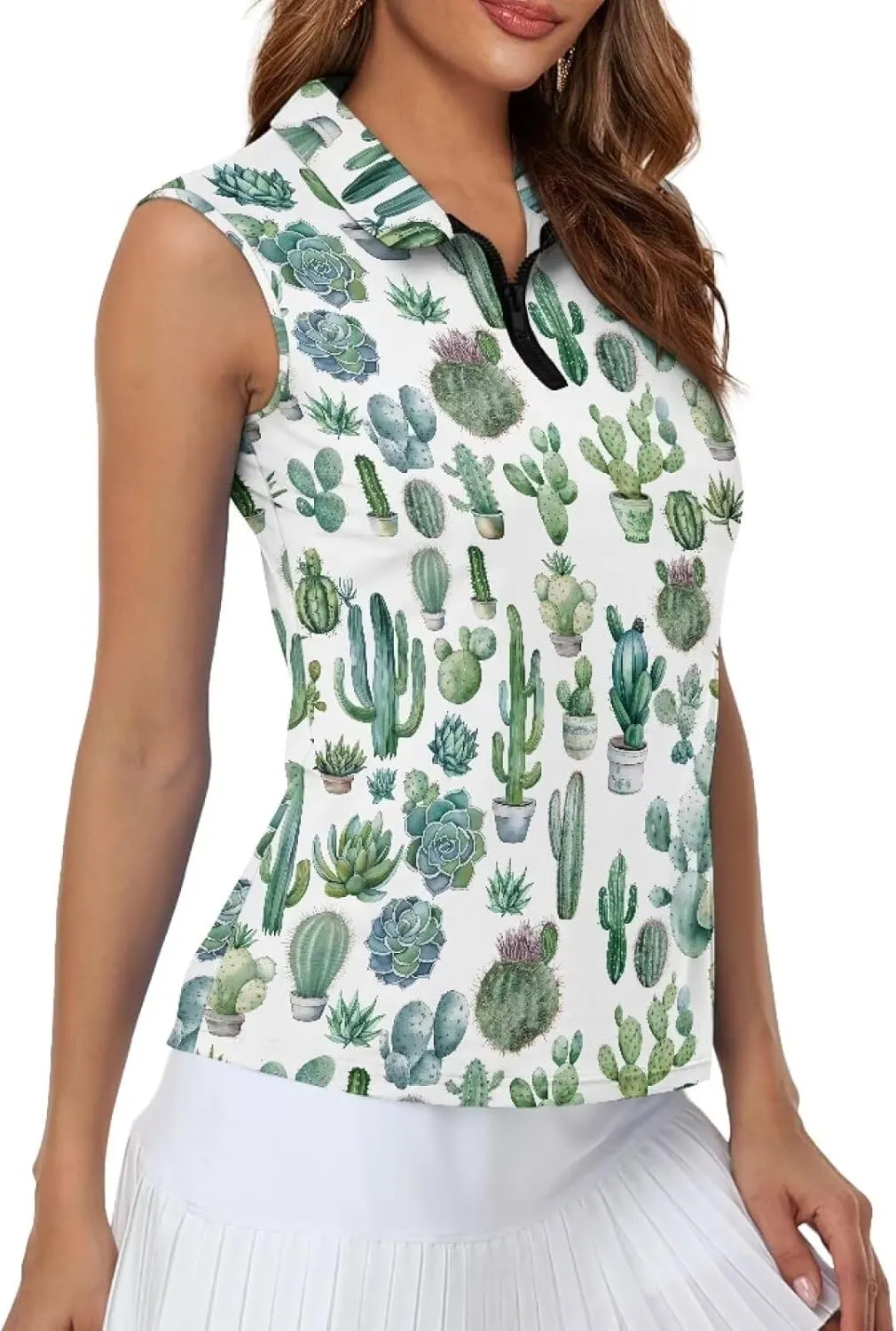 YEXIATODO Golf Tank Top Women Racerback Athletic Polo Golf Sleeveless Outfits Tennis Tank Top Size XS-2XL