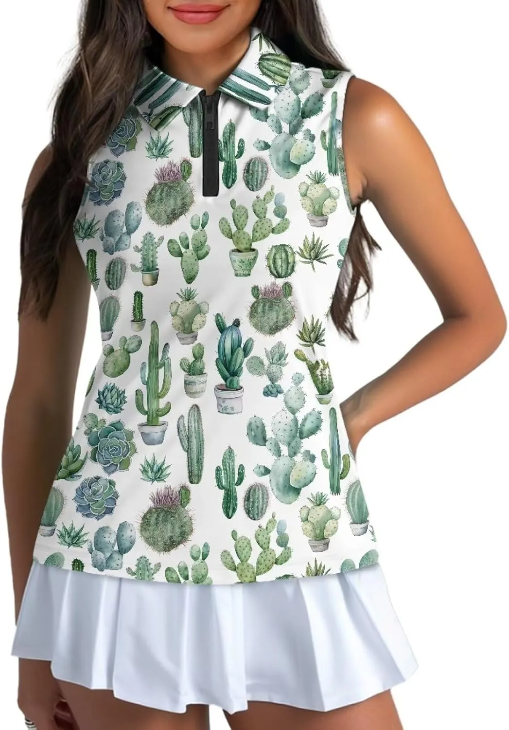 YEXIATODO Golf Tank Top Women Racerback Athletic Polo Golf Sleeveless Outfits Tennis Tank Top Size XS-2XL