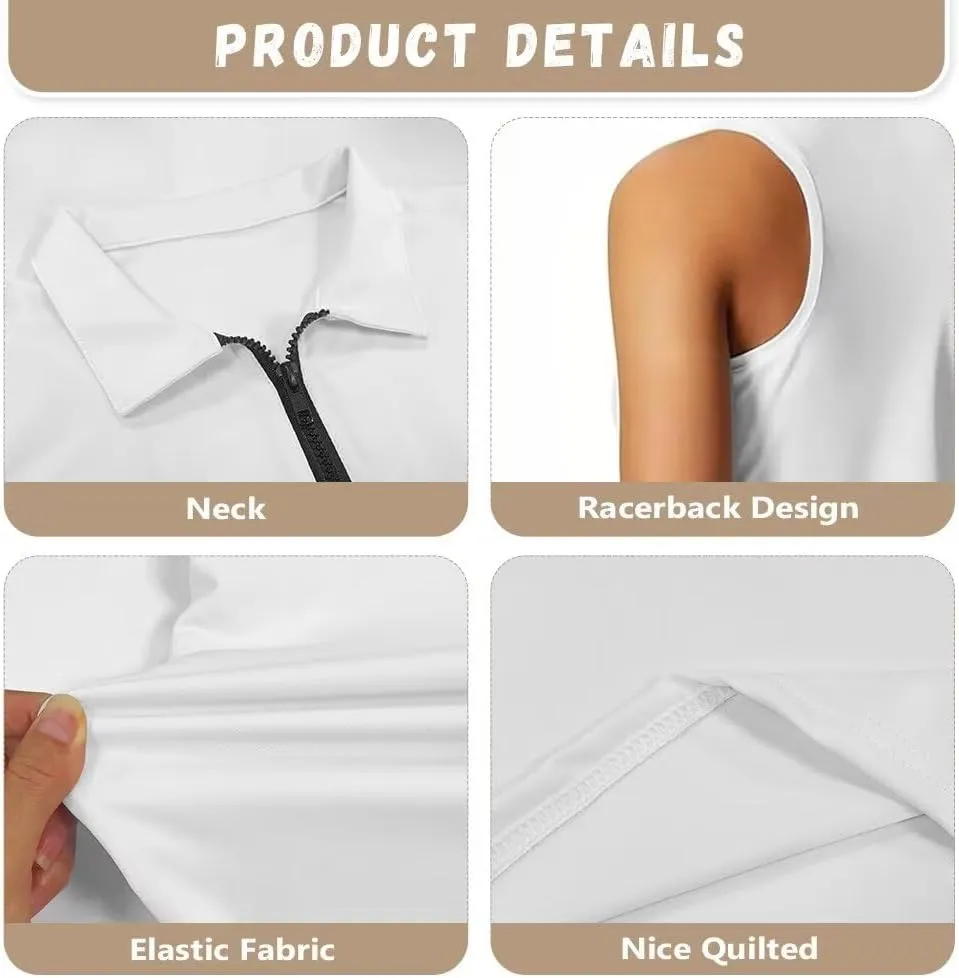 YEXIATODO Golf Tank Top Women Racerback Athletic Polo Golf Sleeveless Outfits Tennis Tank Top Size XS-2XL