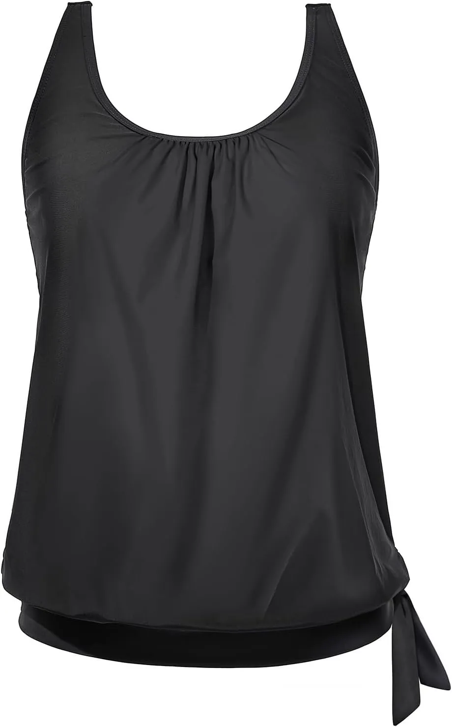 Yonique Women's Blouson Tankini Top - Loose Fit Modest Swim Top