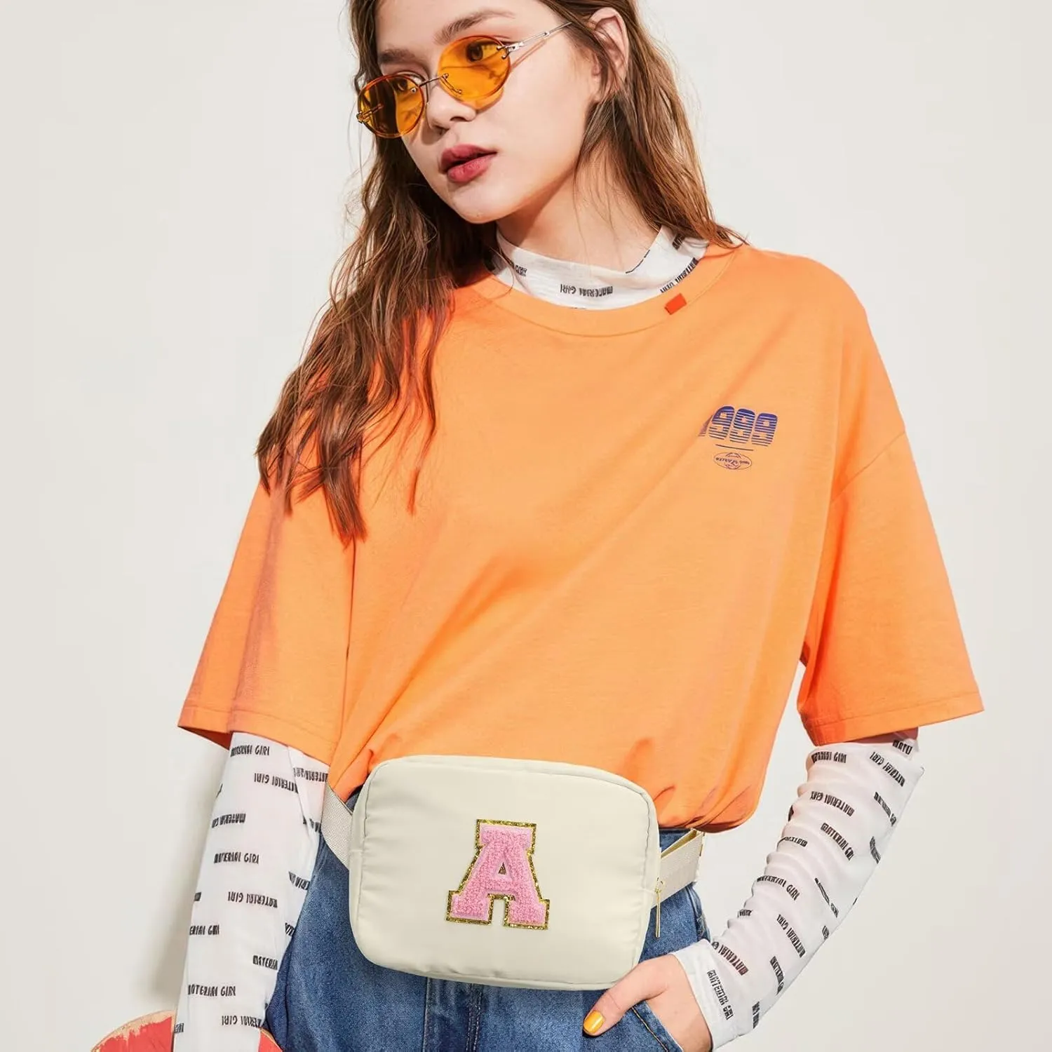 YOOLIFE Party Favors Bags for Kids 8-12 4-8, Party Gift Bags for Girls Teens, Party Accessories, Prize for Girls Kids, Belt Bag Waist Packs Travel Fanny Pack Crossbody Bags for Women Girls, Letter D