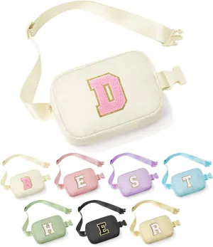 YOOLIFE Party Favors Bags for Kids 8-12 4-8, Party Gift Bags for Girls Teens, Party Accessories, Prize for Girls Kids, Belt Bag Waist Packs Travel Fanny Pack Crossbody Bags for Women Girls, Letter D
