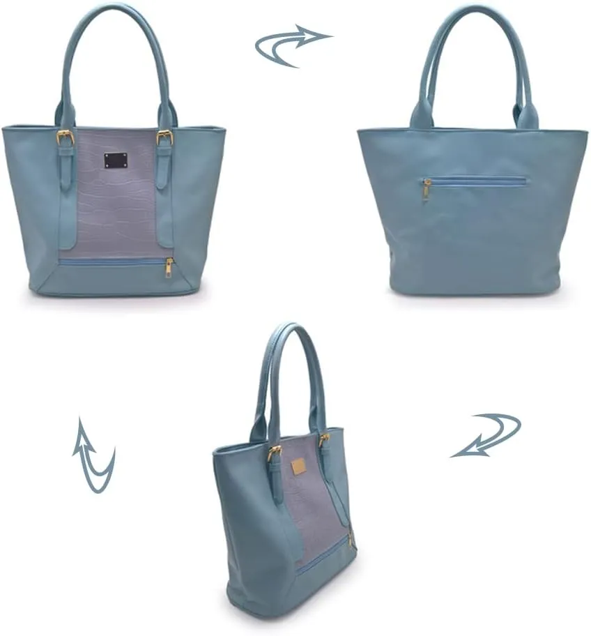 ZiMing® Women Shoulder Bag Crocodile Pattern Bucket Bag Contrasting Colors Tote Bag Large Capacity Handbag