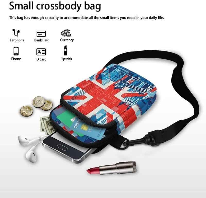 Zip Small Crossbody Bag for Women, Cartoon Cats Puppy Small Crossbody Phone Purse Wallet Bag Shoulder Fanny Pack