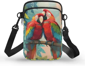 Zip Small Crossbody Bag for Women, Cartoon Cats Puppy Small Crossbody Phone Purse Wallet Bag Shoulder Fanny Pack