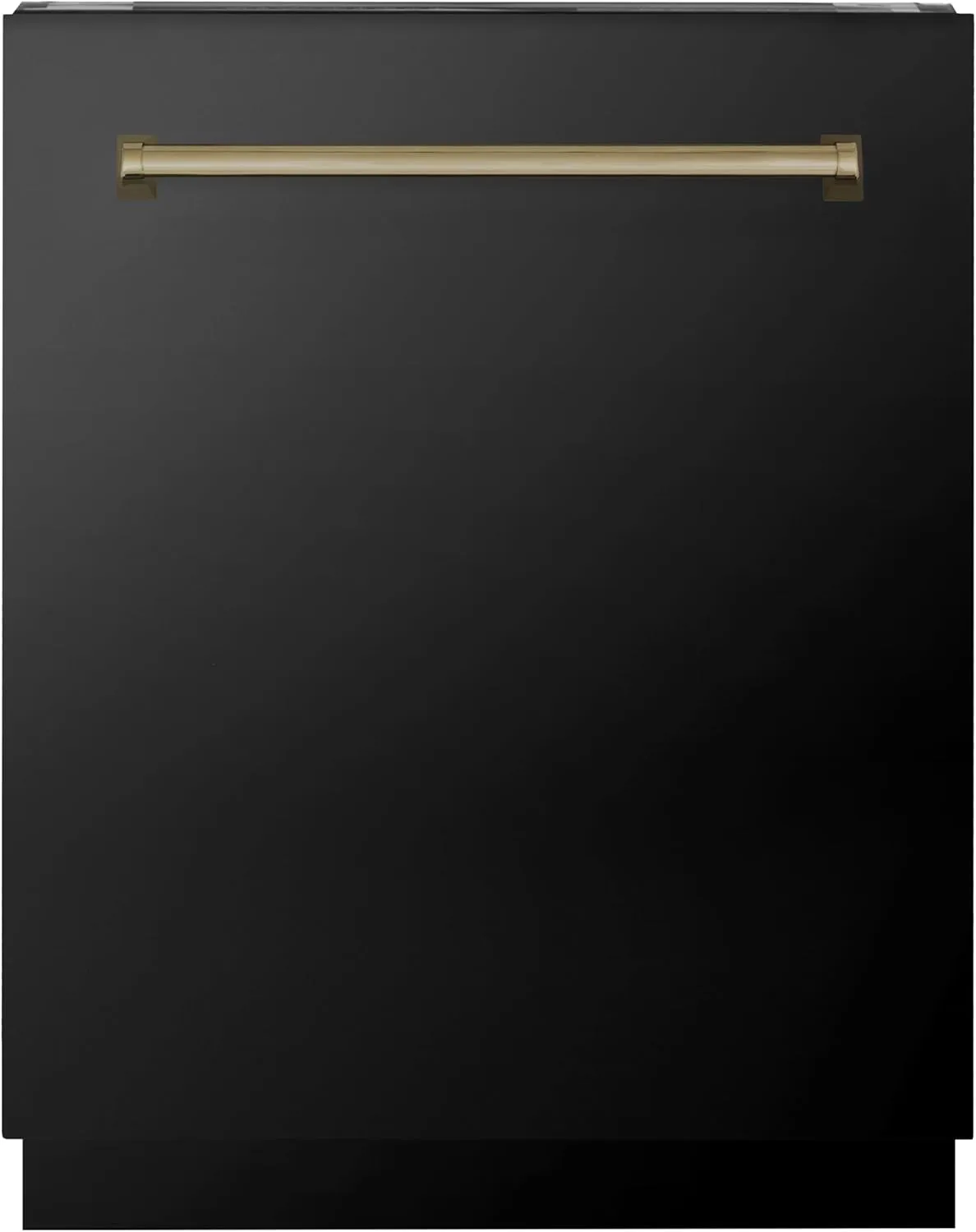 ZLINE Autograph Edition 24" 3rd Rack Top Control Tall Tub Dishwasher in Black Stainless Steel with Champagne Bronze Handle, 51dBa (DWVZ-BS-24-CB)